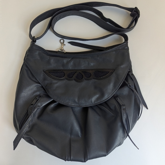 ACE Leather Goods Made in USA Hobo/Crossbody – Navy Leather Western - Picture 8 of 16